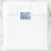 Ground Swell Hopper - Edward Hopper Vierkante Sticker (Tas)