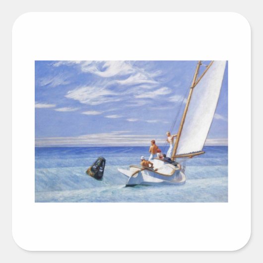 Ground Swell Hopper - Edward Hopper Vierkante Sticker (Voorkant)