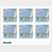 Ground Swell Vierkante Sticker (Vel)