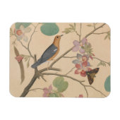 Ground Thrush and Moth on an Orchid Branch Magneet (Horizontaal)