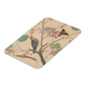 Ground Thrush and Moth on an Orchid Branch Magneet (Linkerzijde)