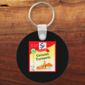 Ground Turmeric Condiment Costume Holiday Sce Cost Sleutelhanger (Voorkant)
