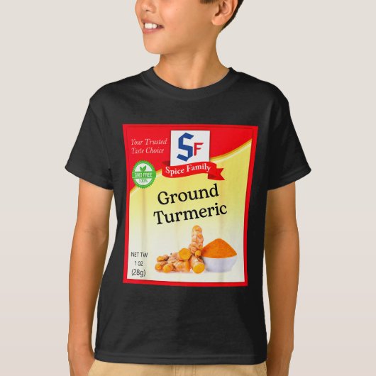 Ground Turmeric Condiment Costume Holiday Sce Cost T-shirt (Voorkant)