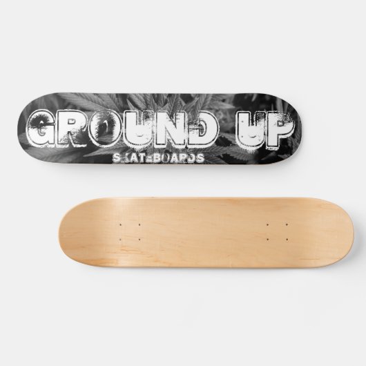 GROUND UP Zwart & Wit Skateboard Deck (Horizontaal)