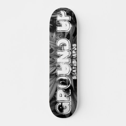 GROUND UP Zwart & Wit Skateboard Deck (Voorkant)