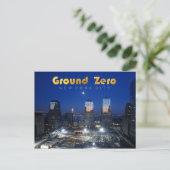 Ground Zero, Manhattan, NYC 's nachts Briefkaart (Staand voorkant)