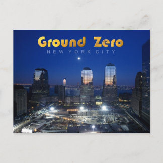 Ground Zero, Manhattan, NYC 's nachts Briefkaart