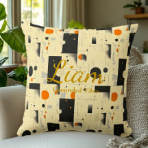 Grounded Vibes - Zwart, Sinaasappel & Cream geomet