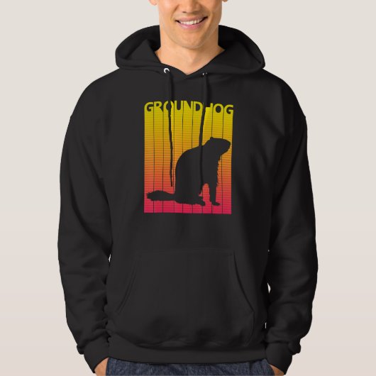 Groundhog Animal Retro Kostuum Hoodie (Voorkant)
