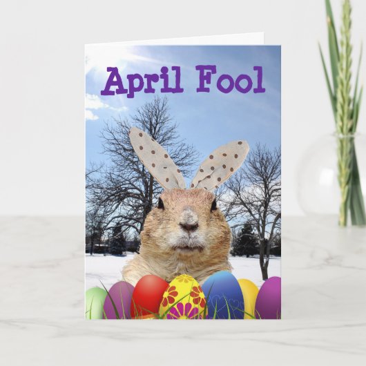 Groundhog April Fool Day Kaart (Voorkant)