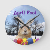 Groundhog April Fool Day Ronde Klok (Voorkant)