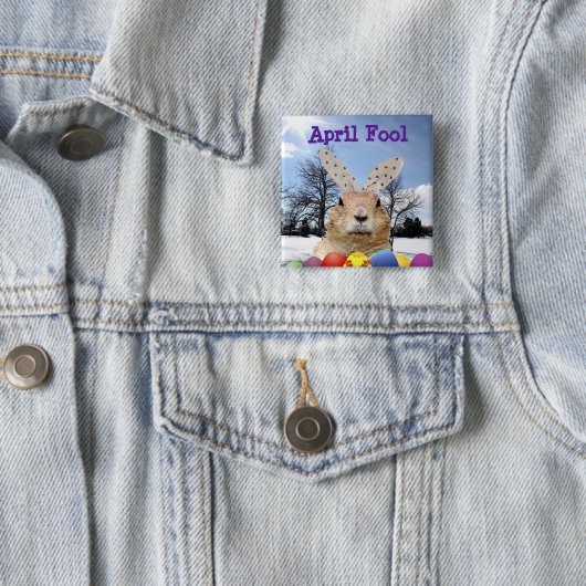 Groundhog April Fool Day Vierkante Button 5,1 Cm (In situ)