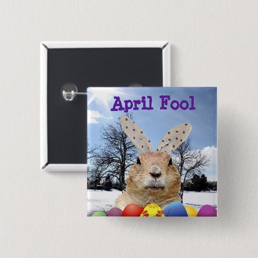 Groundhog April Fool Day Vierkante Button 5,1 Cm (Voorkant /achterkant)