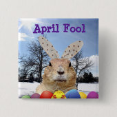 Groundhog April Fool Day Vierkante Button 5,1 Cm (Voorkant)