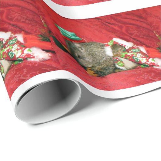 Groundhog Bessie en Red Squirrel Bluster Giftwrap Cadeaupapier (Rol Hoek)