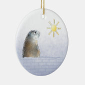 Groundhog, bevroren keramisch ornament (Rechts)