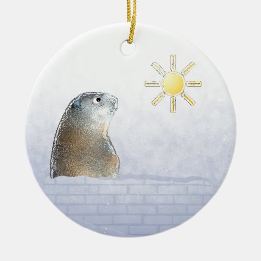 Groundhog, bevroren keramisch ornament (Voorkant)