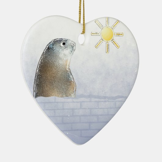 Groundhog, bevroren keramisch ornament (Rechts)