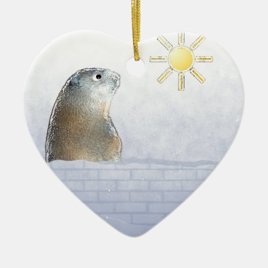 Groundhog, bevroren keramisch ornament (Voorkant)