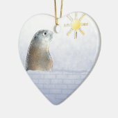 Groundhog, bevroren keramisch ornament (Links)