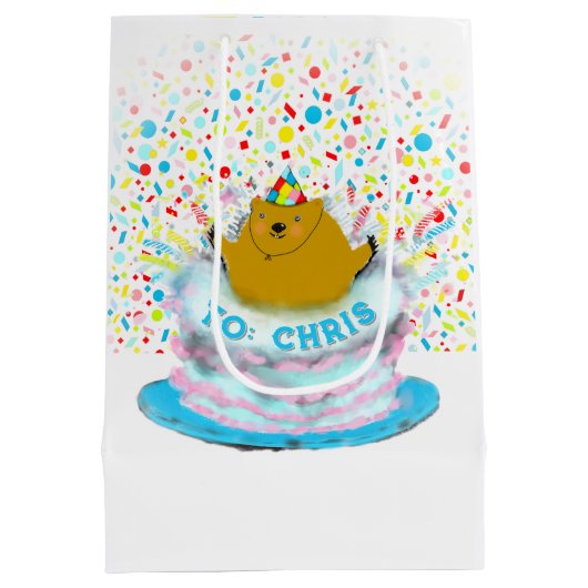 Groundhog Birthday Gift Bag Medium Cadeauzakje (Achterkant)