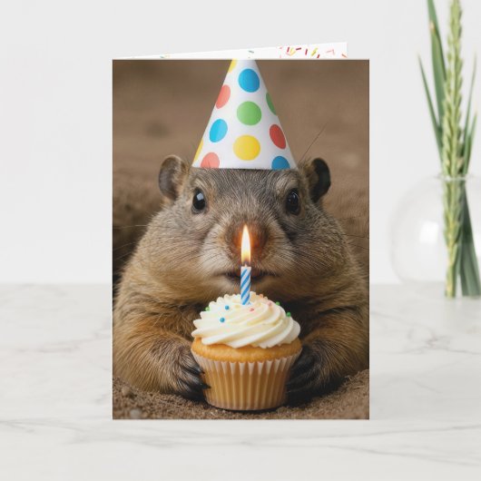 Groundhog Birthday With Cupcake Kaart (Voorkant)