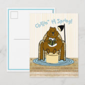 Groundhog Bookworm wacht op de lente Feestdagenkaart (Voorkant / Achterkant)