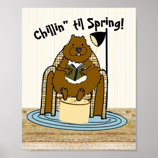 Groundhog Bookworm wacht op de lente Poster (Voorkant)