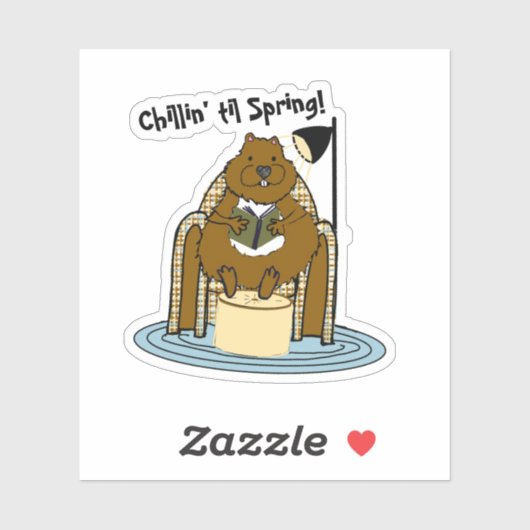 Groundhog Bookworm wacht op lente Sticker (Vel)