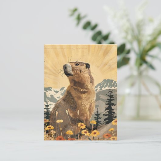 Groundhog Briefkaart (Staand voorkant)