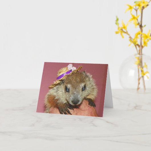 Groundhog Clara Note Kaart 1 (Gele Bloem)