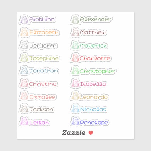 Groundhog Custom Meerdere Namen Stickers (Vel)