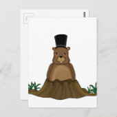 Groundhog dag - cartoon stijl briefkaart (Voorkant / Achterkant)