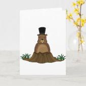 Groundhog dag - cartoon stijl kaart (Gele Bloem)