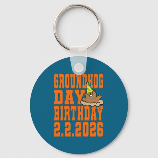 Groundhog Dag Verjaardag 2 februari 2026 Feest Ora Sleutelhanger (Voorkant)