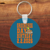 Groundhog Dag Verjaardag 2 februari 2026 Feest Ora Sleutelhanger (Voorkant)