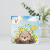 Groundhog dag waterverf feestdagenkaart (Staand voorkant)