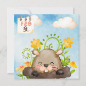 Groundhog dag waterverf feestdagenkaart (Voorkant)