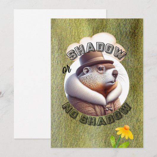 Groundhog dag waterverf feestdagenkaart (Voorkant / Achterkant)