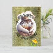 Groundhog dag waterverf feestdagenkaart (Staand voorkant)