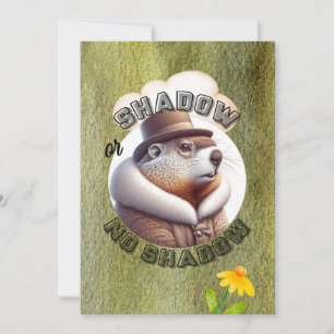 Groundhog dag waterverf feestdagenkaart
