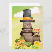 Groundhog dag waterverf feestdagenkaart (Voorkant / Achterkant)