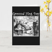  Groundhog dag Zwart wit Kaart (Gele Bloem)