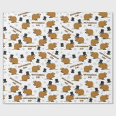 Groundhog dagpatroon cadeaupapier (Vlak)