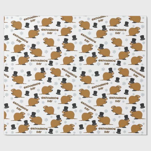 Groundhog dagpatroon cadeaupapier (Vlak)
