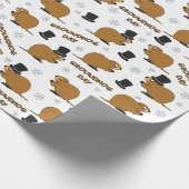 Groundhog dagpatroon cadeaupapier (Hoek)