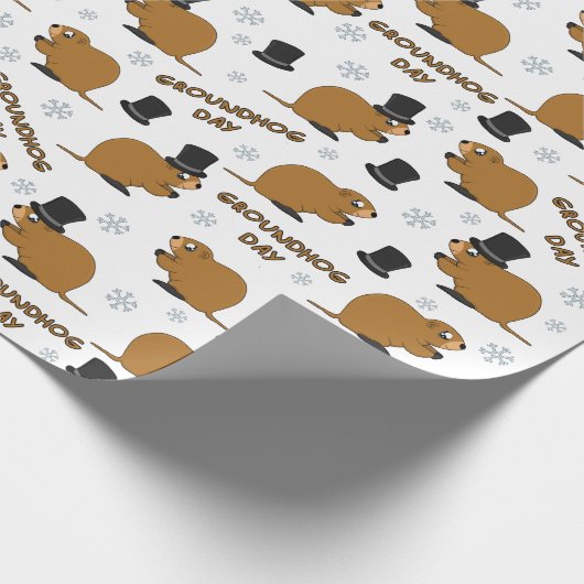 Groundhog dagpatroon cadeaupapier (Hoek)