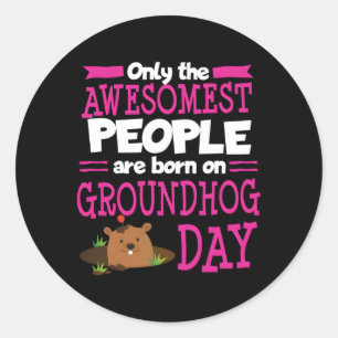 Groundhog Day 2020 Beste Vriend Zoon Ronde Sticker