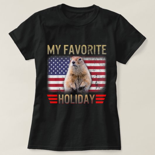 Groundhog Day 2021 Mijn favoriete feestdag VS vlag T-shirt (Design voorkant)
