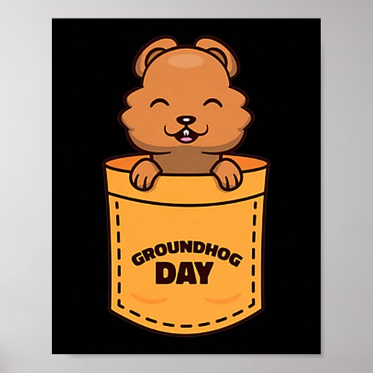 Groundhog Day 2023 Pocket Meme Funny Groundhog Lov Poster (Voorkant)